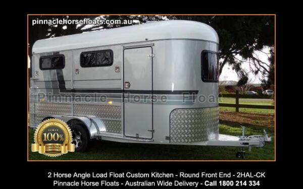 2025 Pinnacle Horse Floats 2 Horse Angle Load Float Custom Kitchen 2hal-ck image