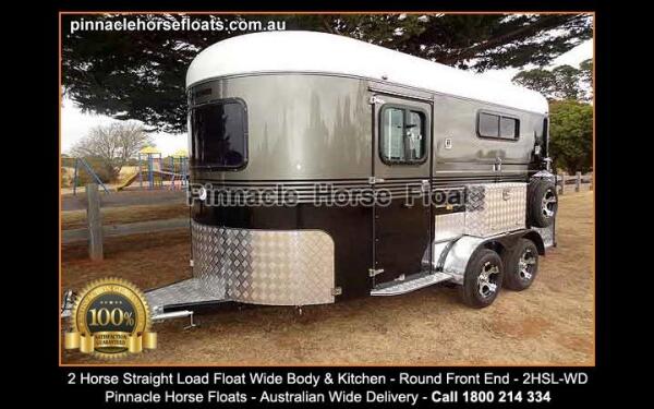 2025 Pinnacle Horse Floats 2 Horse Straight Load Float Wide Body With kitchen 2hsl-wb image