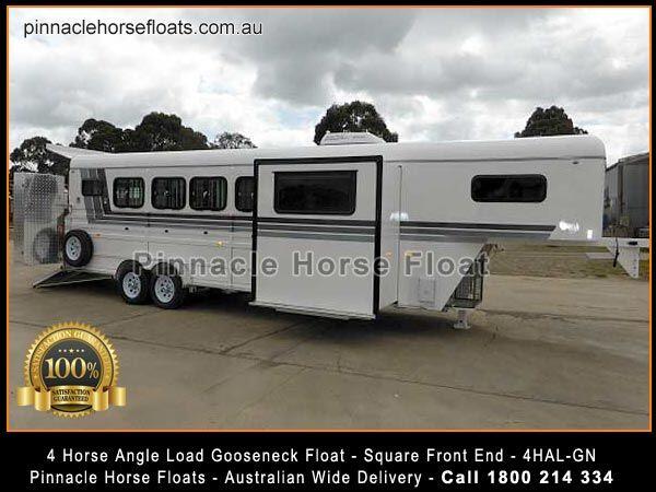2025 Pinnacle Horse Floats 4 Horse Angle Load Gooseneck Float 4hal-g Square Front With Slideout image
