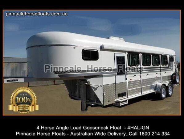 2025 Pinnacle Horse Floats 4 Horse Angle Load Gooseneck Float 4hal-g Round Front End image