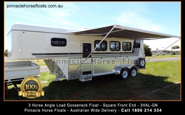 2025 Pinnacle Horse Floats 3 Horse Angle Load Gooseneck Float 3hal-g Square Front End image