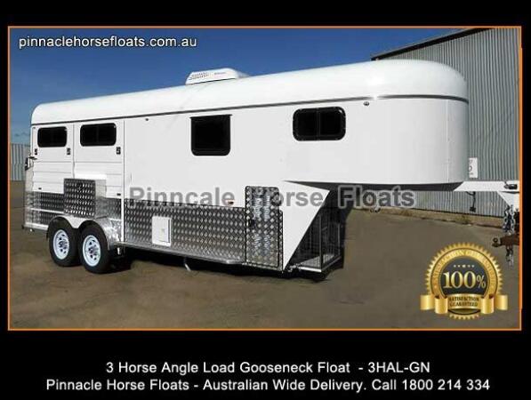 2025 Pinnacle Horse Floats 3 Horse Angle Load Gooseneck Float 3hal-g Round Front End image